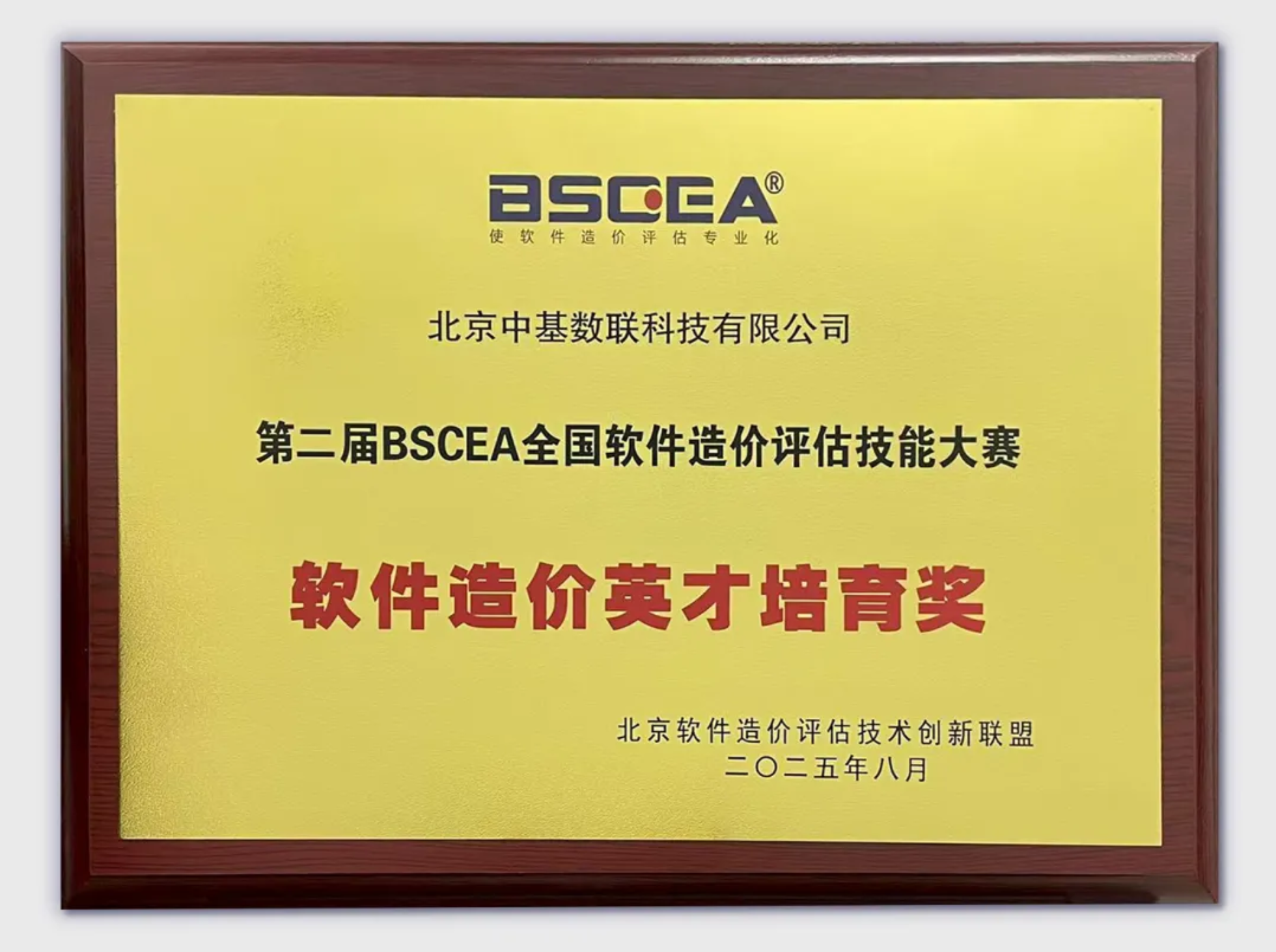 中基数联三位专家荣获第二届BSCEA全国软件造价评估技能大赛金牌